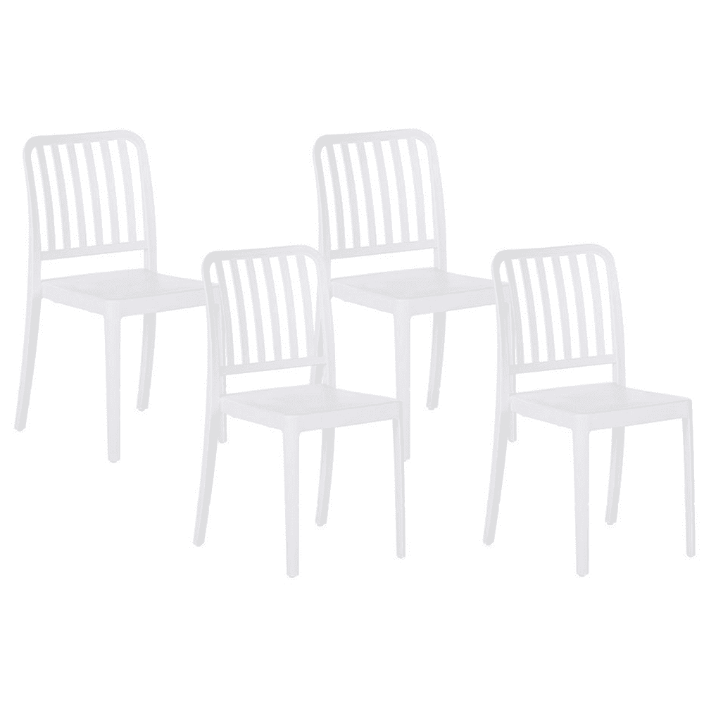 Beliani Sada 4 záhradných stoličiek biela SERSALE
